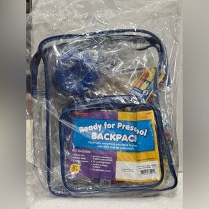 New Lakeshore Ready for Preschool Clear Backpack with Activity Kit